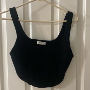 Babaton Black Knit Crop Top